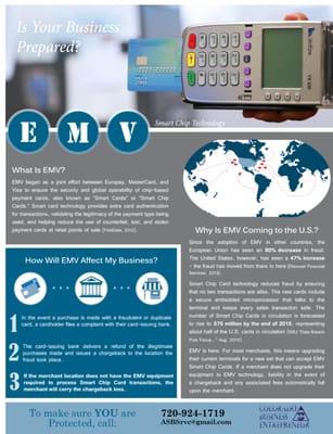 October 1st is around the corner.  This is when the new EMV (Credit Card with the Chip) takes effect.  This means big changes for businesses