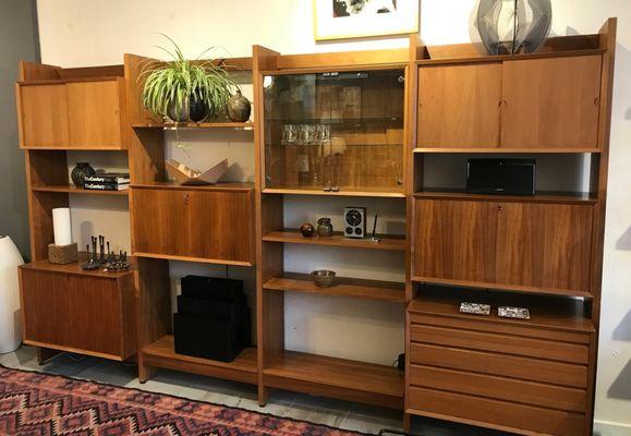 Vintage Cado Free Standing 4-Bay Wall Unit