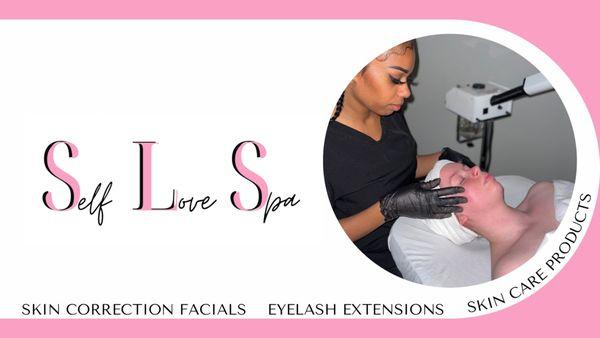 Skin correction facials, eyelash extensions and skincare products.