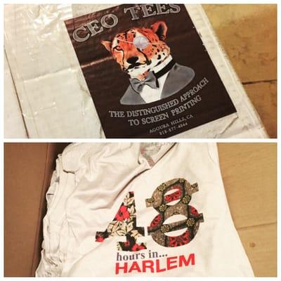 We use CEO Tees every year for our annual event, 48Hours In... Harlem!  From CA to NYC... This is the company to use!