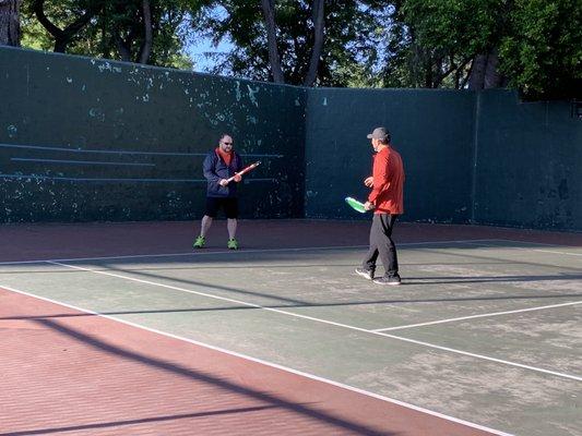 Tennis lesson with Vaz