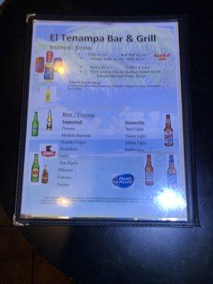 El tenempa Bar and grill.