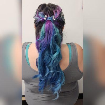 Vivid half updo