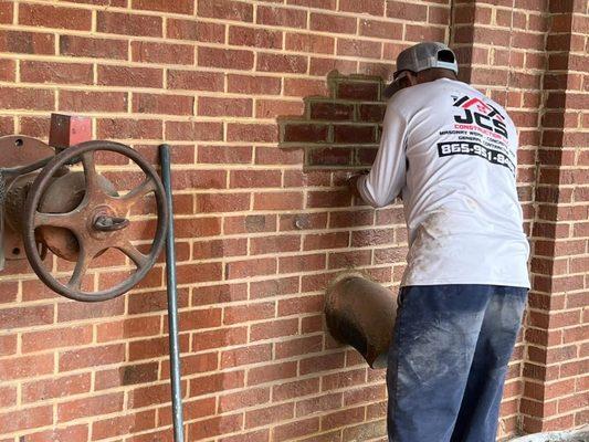 Brick repair at the home depot