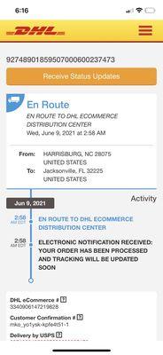 Lol it's now the 13th of June and this package hasn't moved or updated ‍. I hate you dhl! You suck!