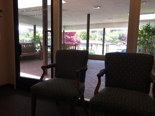 Comfortable, natural-light waiting room