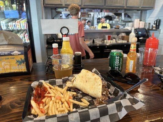 Gyro deluxe and fries