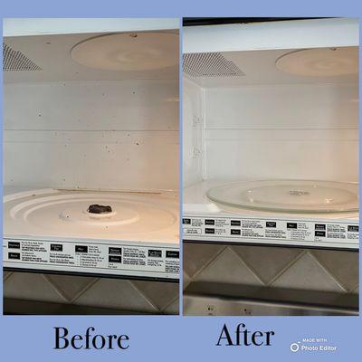 Before and after of this microwave clean!