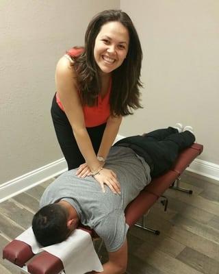 Dr. Alvarez giving a Chiropractic Adjustment!