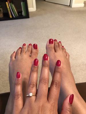 Mani pedi with gel polish