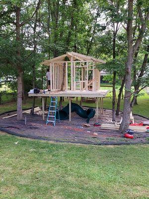 Tree house framed out