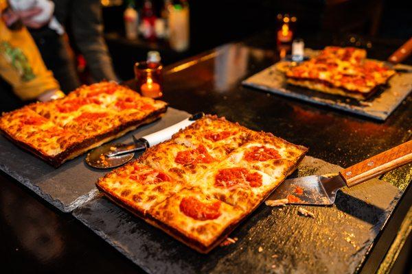 Pizza from the Detroit Pizza Depot launch party