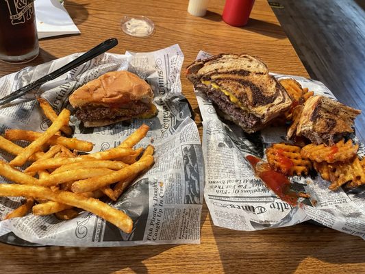 1/4 pound Onion Cheddar and 1/2 pound Patty Melt