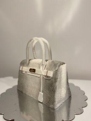 Birkin Bag Cake - Yellow butter cake filled with cream cheese buttercream