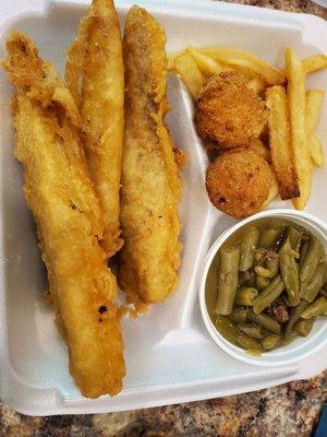 3pc Fish with Fries and Green Beans