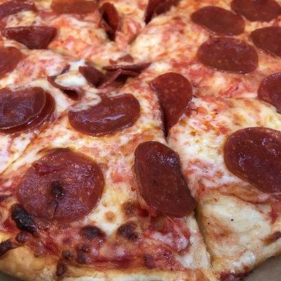 Pepperoni and cheese pizza