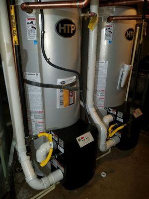 Two high output hot water tanks that replaced four commercial tanks in Queen Anne