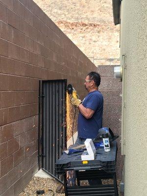 Residential service gate fresh installation , double sided mechanical lock