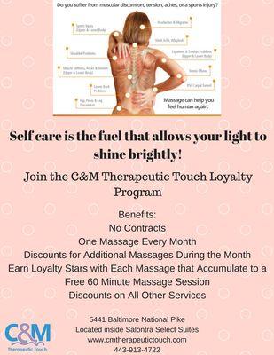 Self Care is the Best Care with our Loyalty Program!