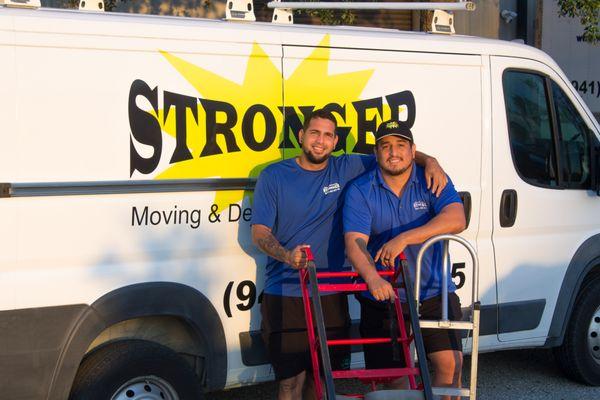 Professional movers with professional-grade moving equipment.