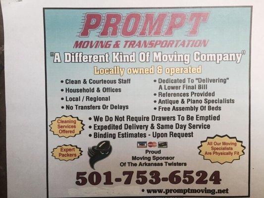 Prompt Moving & Transportation