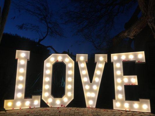 Wow your guests with these stunning 4ft light up LOVE marquee letters, great for any event.