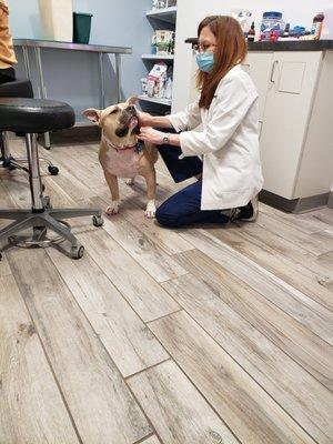 Walter getting his ears checked by Dr. Budgin