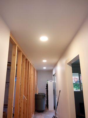 Framing bedrooms....
Can lights..