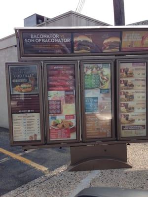 Drive-thru menu