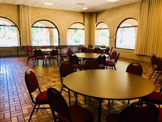 Boardroom- Perfect for small gatherings. Banquet Style for 50 people. Room Capacity 60 people.