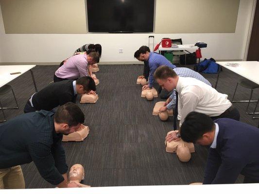 Not just learning CPR and AED but learning how to handle the entire emergency.