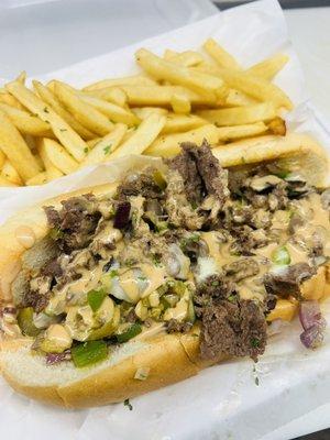 Cheese steak & Fries