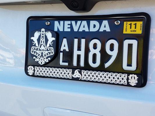 Custom license plate badge