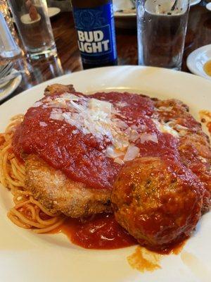 There she is the fine chicken parm!