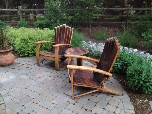 Adirondack style chairs and side table.