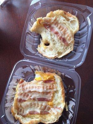 Soggy 'bacon' croissant