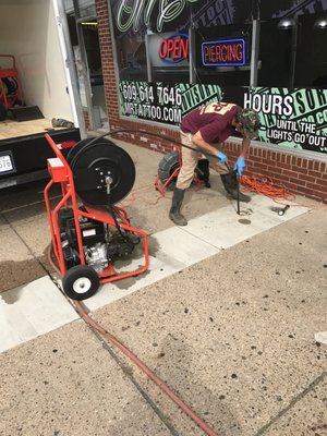 jetting a sewer line