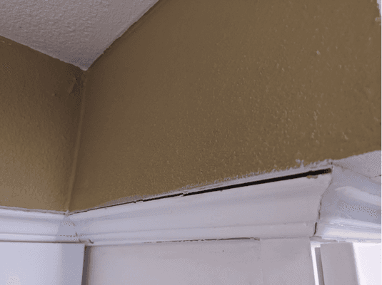 Cabinet detaching from the ceiling (eventually fixed after several emails and two visits)