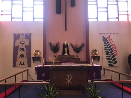 Altar during Palm Sunday 2020