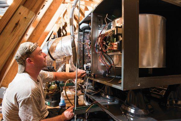 Attic furnace install