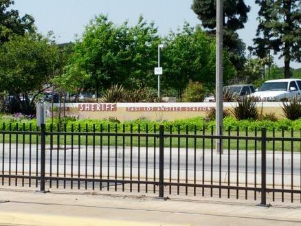 Parking lot of sheriff's station.