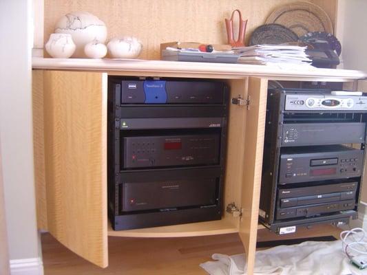 Custom pullout equipment rack system