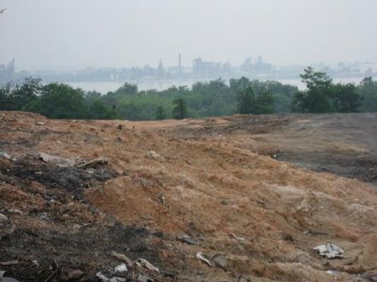 View of downtown from the dump on a hazy day.