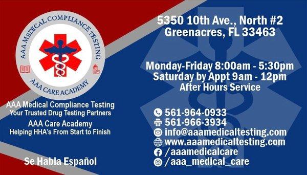 AAA Medical Compliance Testing