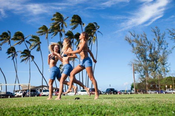 Womens board shorts in 3 different lengths . Something for everyone!