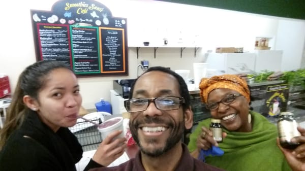 These two were pretty excited about the new healthy smoothie and juice bar addition to the store.