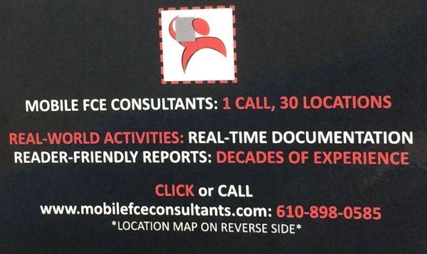 Mobile FCE Consultants, LLC  Central & Eastern Pennsylvania