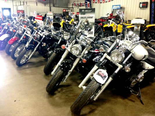 Bikes in the indoor showroom