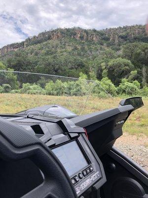 Hill Country views from the cockpit of a 2019 Polaris Slingshot SL