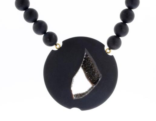 Drusy Onyx Necklace